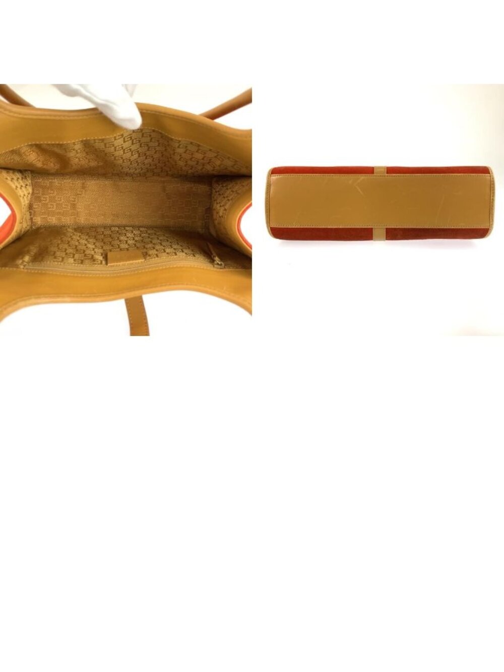 Gucci Jackie Orange Gold Suede Leather Tote Bag - Picture 9 of 9